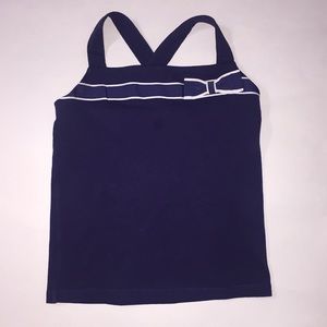 Janie and jack, little girls navy criss cross top